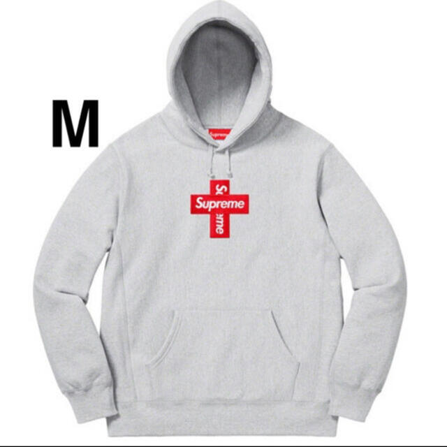 Supreme - M Cross Box Logo Hooded Sweatshirt Grey