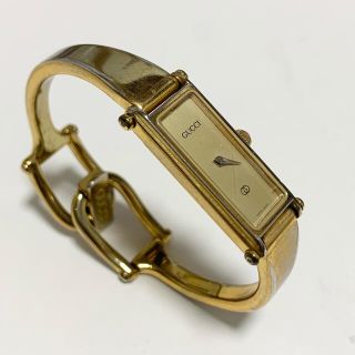 グッチ(Gucci)の【GUCCI グッチ】バングルウォッチ 腕時計 クオーツ ゴールド 1500(腕時計)