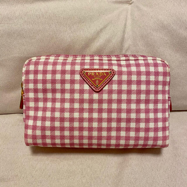 PRADA - PRADA 正規品 ギンガムチェック ポーチ の通販 by PRADA - PRADA 正規品 ギンガムチェック ポーチ の通販 by