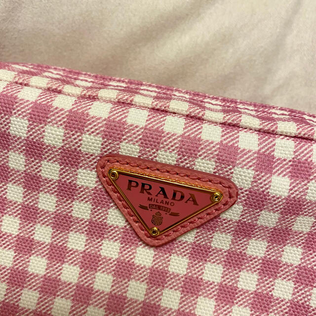 PRADA - PRADA 正規品 ギンガムチェック ポーチ の通販 by PRADA - PRADA 正規品 ギンガムチェック ポーチ の通販 by