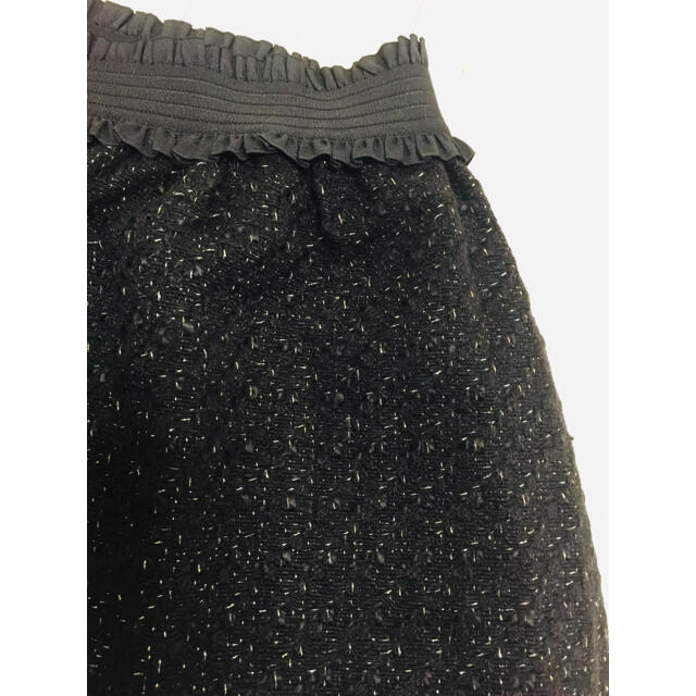 新品) 黒×ゴールド スカート  Lサイズ レディースのスカート(ひざ丈スカート)の商品写真