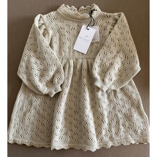 キャラメルベビー&チャイルド(Caramel baby&child )のタグ付新品未使用　12m bebe organic ニットワンピース(ワンピース)