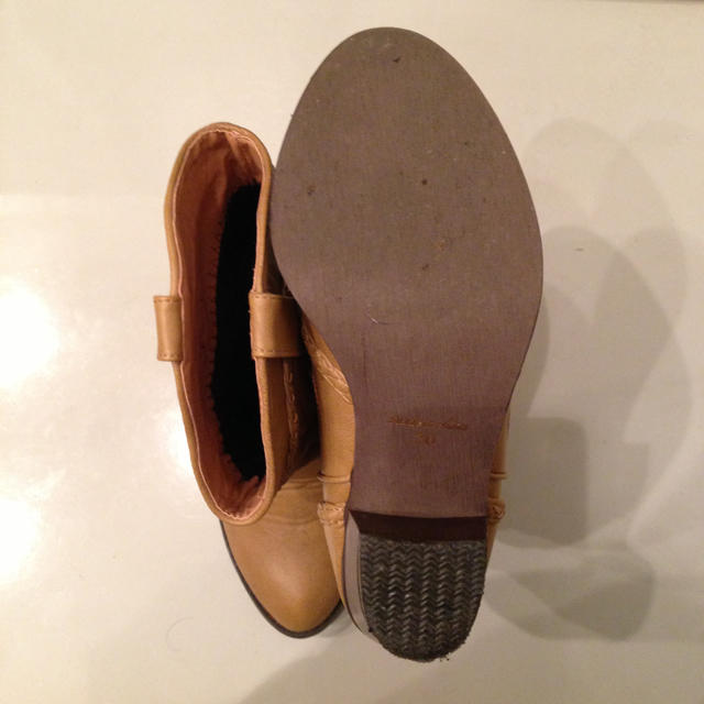 ショートウエスタンブーツ(ベージュ) レディースの靴/シューズ(ブーツ)の商品写真