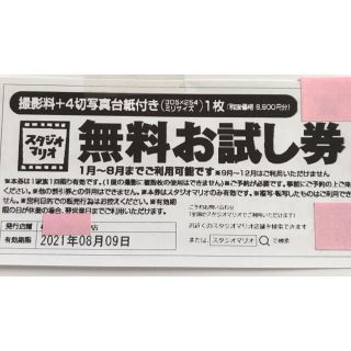 スタジオマリオ　無料お試し券　カメラのキタムラ(その他)