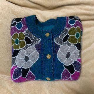 サンタモニカ(Santa Monica)のknit cardigan  vintage  古着　ニット　カーディガン(カーディガン)