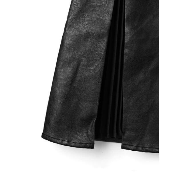 GRL(グレイル)のGRLグレイル新品ジョーゼットプリーツ切り替えレザースカート レディースのスカート(ミニスカート)の商品写真