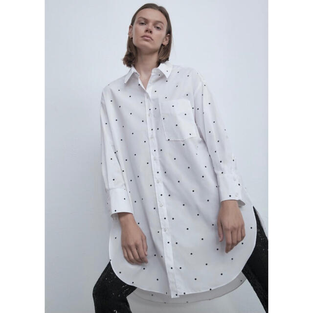 新品☆ZARA ザラ オーガニックコットン長袖シャツ