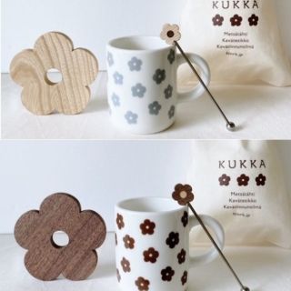 【こう様専用】ビヨルク KUKKA マグカップ4点セット(ベージュ、ブラウン)