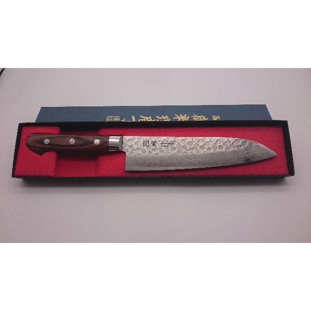 関鸞 プロ用高級包丁 三徳包丁 180mm V金10号17層ダマスカス 鎚目 www