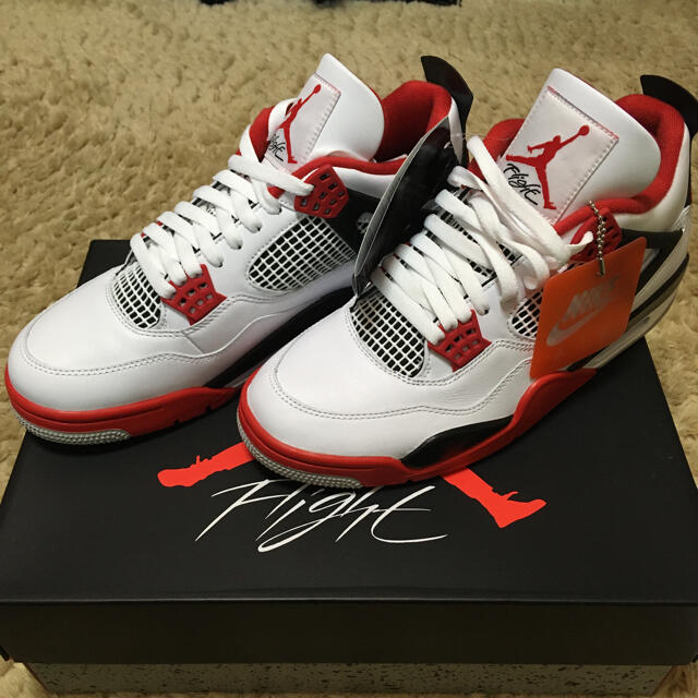 AIR JORDAN4 retro  White fire red-black