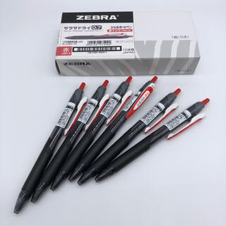 ゼブラ(ZEBRA)のゲルインクボールペン サラサ ドライ (0.7mm) 【レッド】 6点セット(ペン/マーカー)