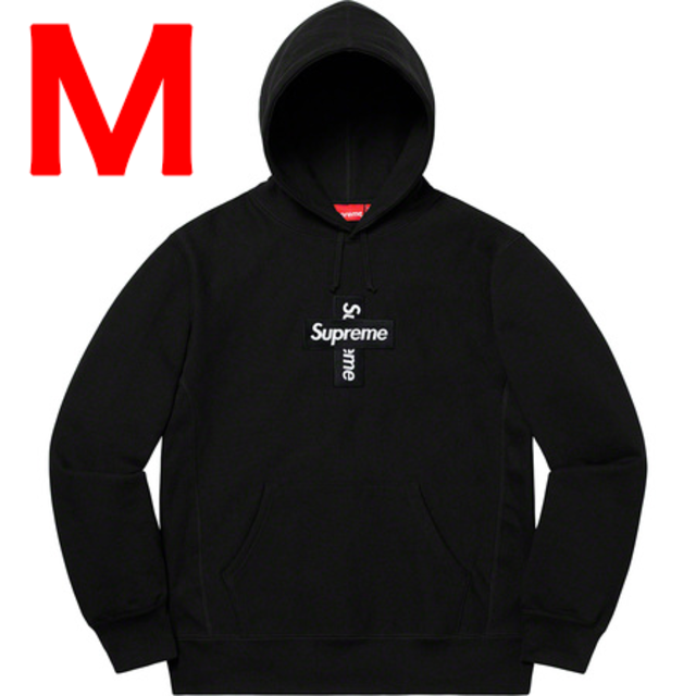 Supreme Cross Box Logo Hooded 黒 M