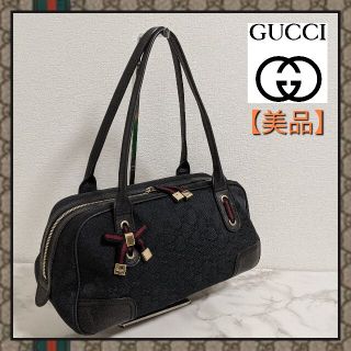 グッチ(Gucci)の【美品】グッチ GG プリンシー ボストンバッグ  ブラック 黒(ボストンバッグ)