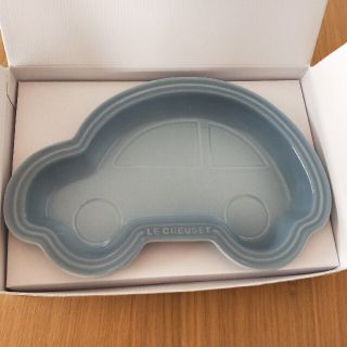 ルクルーゼ(LE CREUSET)のル・クルーゼ　ルクルーゼ　ストーンウェア　ベビー　皿　車　ブルー　(食器)