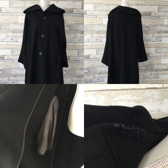 【人気】ワイズ ヨウジヤマモト 襟ボリュームコート ウール ブラック