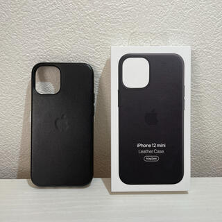 アップル(Apple)のiPhone 12 mini 純正レザーケース ブラック(iPhoneケース)