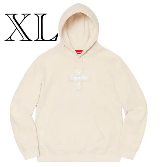 Supreme Cross Box Logo Hooded natural XLトップス