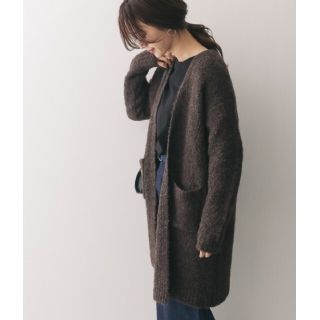 アーバンリサーチ(URBAN RESEARCH)の【美品】2018AW アルパカ ロングカーディガン ブラウン(カーディガン)