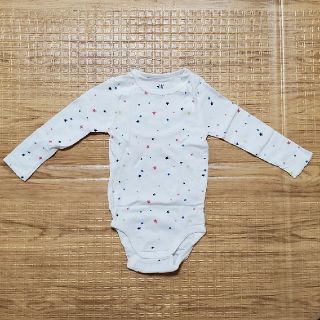 エイチアンドエム(H&M)のH&M　星柄長袖ロンパース 肌着　80size(肌着/下着)