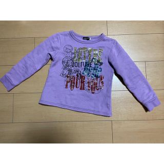 ベベ(BeBe)のべべ　お洒落プリントの薄紫色トレーナー　120〜130センチ(Tシャツ/カットソー)