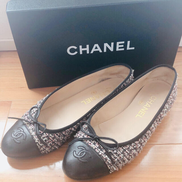 CHANEL - 週末値下げ♡シャネル ツイード フラットシューズ37