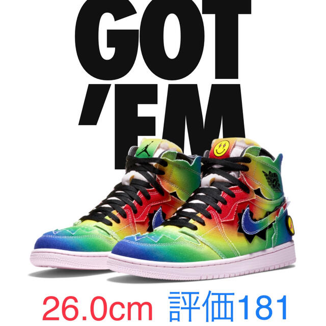 26.0cm Jordan 1 Retro High J Balvin靴/シューズ