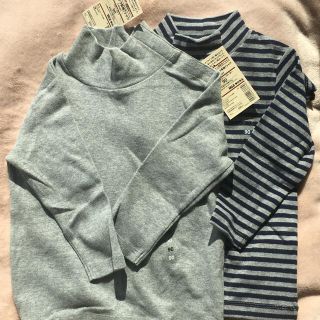 ムジルシリョウヒン(MUJI (無印良品))の新品　無印良品ハイネック長袖Ｔシャツ　2枚セット(Tシャツ/カットソー)