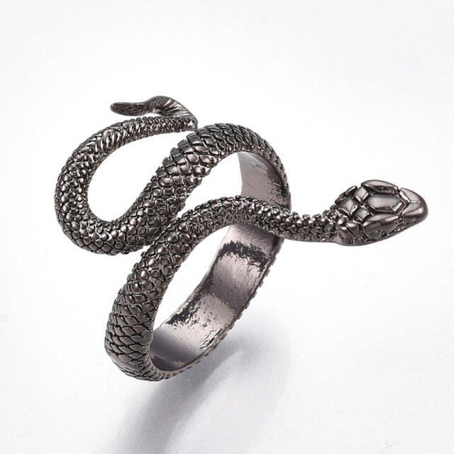 ガンメタ　蛇　リング レディースのアクセサリー(リング(指輪))の商品写真