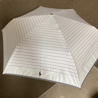 ポロラルフローレン(POLO RALPH LAUREN)の新品未使用ラルフローレン折りたたみパラソル雨天兼用遮熱遮光ストライプマーク付き(傘)