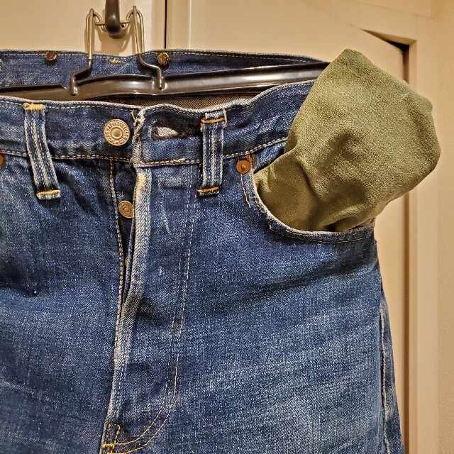Levi's - S501XX オリジナル 大戦 ポケット裏地グリーン Levi's - S501XX オリジナル 大戦 ポケット裏地グリーン