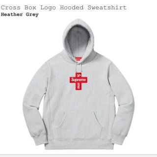 シュプリーム(Supreme)のSupreme Cross Box Logo Hooded / グレー / L(パーカー)