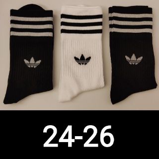 アディダス(adidas)のアディダス　靴下　白×1 黒×2　24cm~26cm(ソックス)