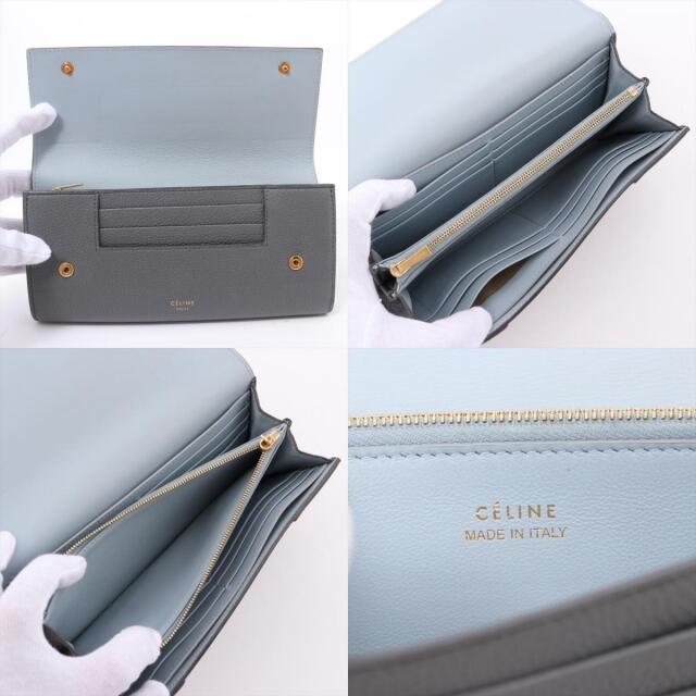 celine(セリーヌ)のセリーヌ  レザー  グレー ユニセックス 長財布 レディースのファッション小物(財布)の商品写真