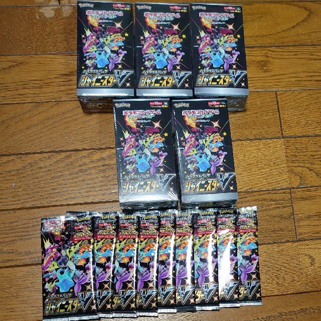 ポケモンカード　シャイニースターv シュリンク付き未開封　5box＋9パック