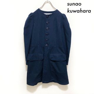 スナオクワハラ(sunaokuwahara)のsunaokuwahara スナオクワハラ★長袖シャツワンピース ネイビー 紺(ひざ丈ワンピース)