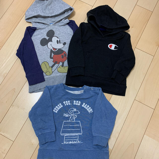 Champion(チャンピオン)のトレーナー　パーカー　3点セット　90cm  95cm キッズ/ベビー/マタニティのキッズ服男の子用(90cm~)(Tシャツ/カットソー)の商品写真