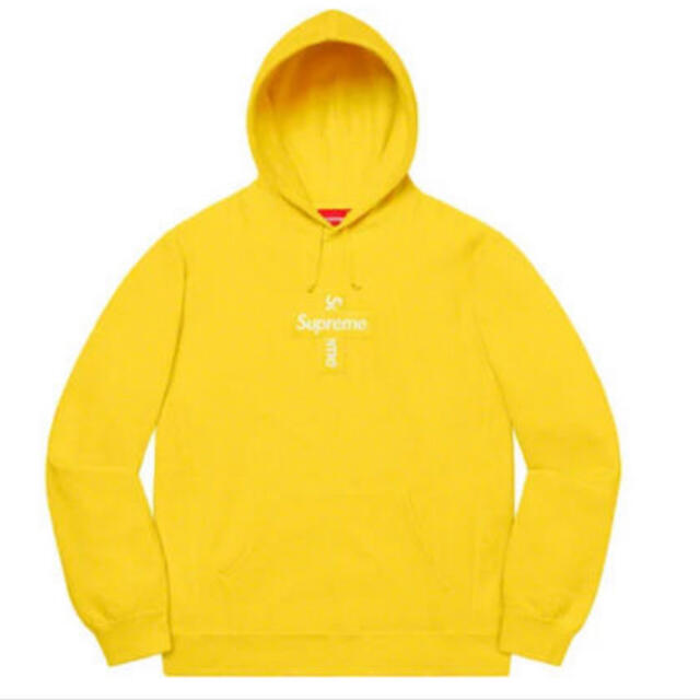 supreme cross box logo hoodie yellow