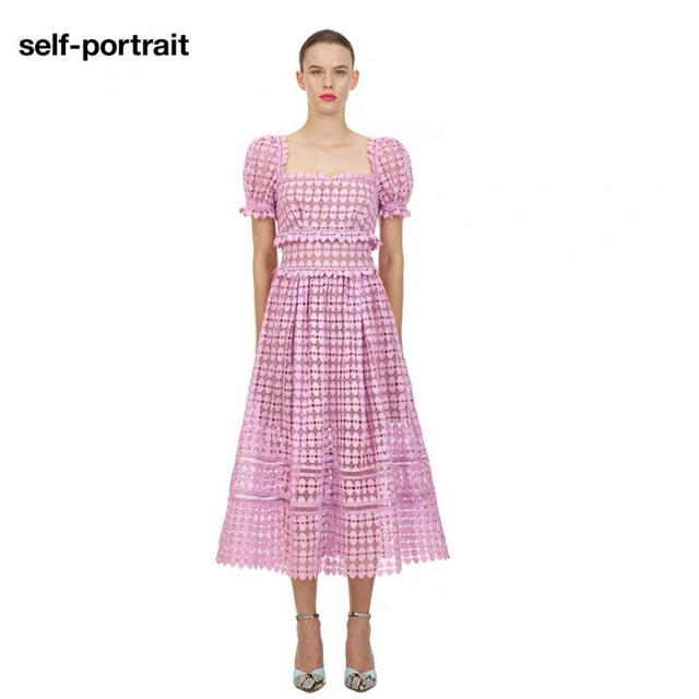 ❤️ •正規品Selfportrait20新作新品　紫色ワンピースドレス
