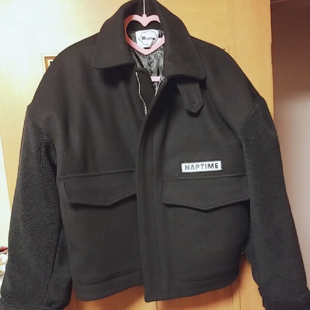 タグ付き新品】値下げ Naptime ジャケット 袖ボア ブルゾン Mサイズ