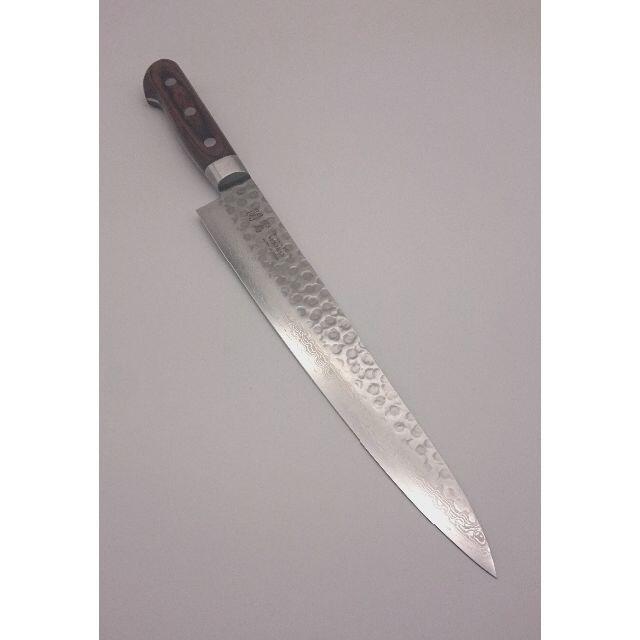関鸞 プロ用高級包丁 筋引包丁 240mm V金10号17層ダマスカス 鎚目