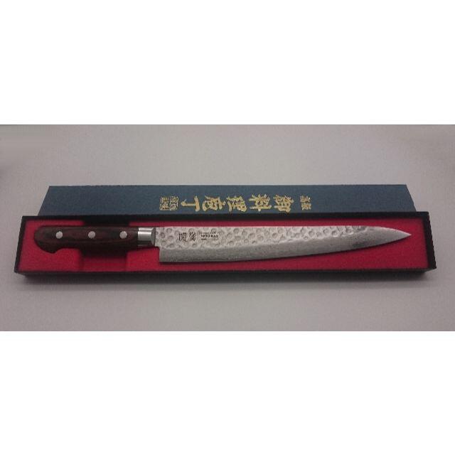 関鸞 プロ用高級包丁 筋引包丁 240mm V金10号17層ダマスカス 鎚目