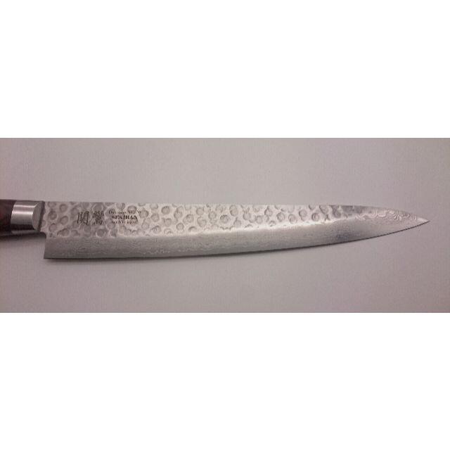 関鸞 プロ用高級包丁 筋引包丁 240mm V金10号17層ダマスカス 鎚目