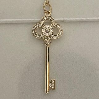 ［本物・新品未使用］k10 YG 鍵モチーフ ダイヤ 0.17ct ネックレス (ネックレス)