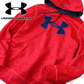 アンダーアーマー(UNDER ARMOUR)の超美品 XXL アンダーアーマー メンズ 裏起毛パーカー レッド(パーカー)