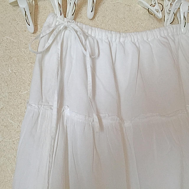 MUJI (無印良品)(ムジルシリョウヒン)の無印良品 ホワイト マキシ スカート レディースのスカート(ロングスカート)の商品写真