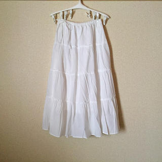 ムジルシリョウヒン(MUJI (無印良品))の無印良品 ホワイト マキシ スカート(ロングスカート)