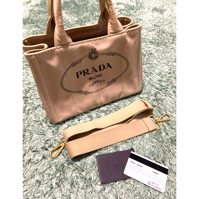 PRADA(プラダ)のPRADA  プラダ ♡ カナパ・CORDA・ベージュ・Ｓ レディースのバッグ(トートバッグ)の商品写真