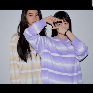 シュプリーム(Supreme)のSupreme Fade Stripe L/S Top Lサイズ Purple(Tシャツ/カットソー(七分/長袖))