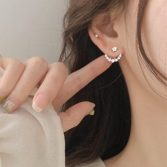 AHKAH(アーカー)の2way moonstar jacket pierce ◯s925 post レディースのアクセサリー(ピアス)の商品写真