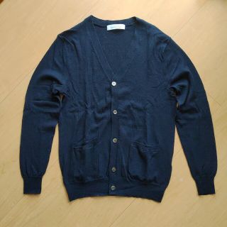 ユナイテッドアローズグリーンレーベルリラクシング(UNITED ARROWS green label relaxing)のグリーンレーベル Vネックニットカーディガン/ネイビー紺green label(カーディガン)